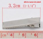 Conjunto de 20 clipes de crocodilo - Cor prata 32 mm x 7 mm.