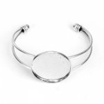 1 Pulseira de suporte de cabochão + 1 cabochão de vidro 30 mm N°01