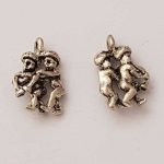 Gémeos Signo do Zodíaco Charm Prata Metal N°01