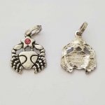 Pendente signo do zodíaco Câncer Metal prateado N°03 com strass
