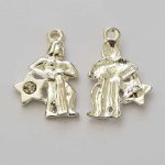 Aquário Signo do Zodíaco Charm Prata Metal N°04 com strass