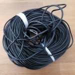 Cordão redondo de couro liso Preto 3,2 mm 10 cm