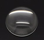 5 Cabochões redondos de 18 mm em vidro transparente rebarbado N°07