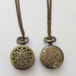 Relógio Fleur 01 Bronze Antigo Gousset com corrente