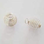 Gaiola de mola em espiral para pérolas 23 mm Prata N°03