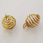 Gaiola de contas com mola em espiral 19 mm ouro N°06
