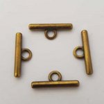 Barra para fecho de metal prateado N°17 Bronze