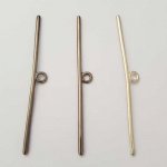 Barra para fecho de metal prateado N°21 conjunto de 3