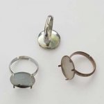 Suporte de anel ajustável com placa de 4 garras prateada N°03