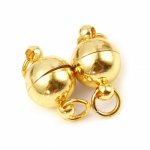 Fecho magnético de bola 20 x 8 mm 18K banhado a ouro verdadeiro