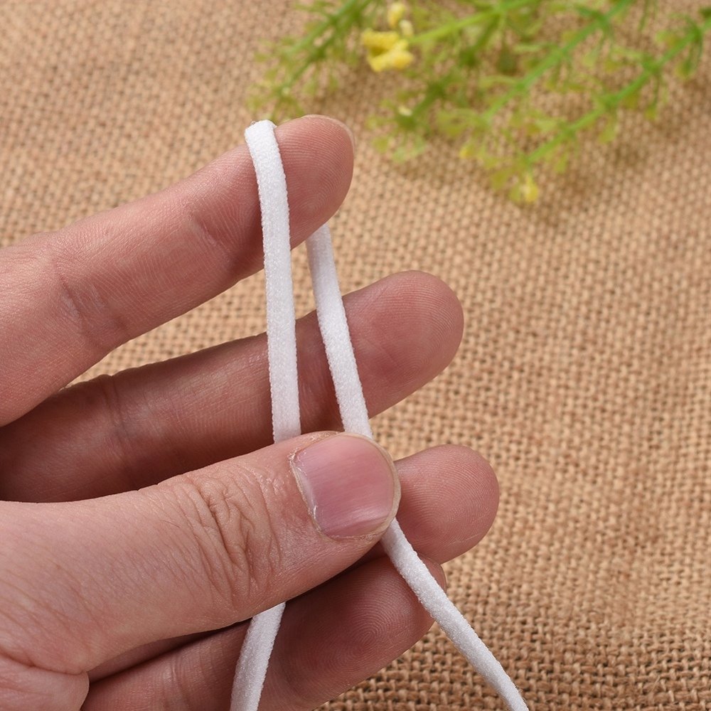 Elástico plano de poliéster 4 mm branco a 10 cm
