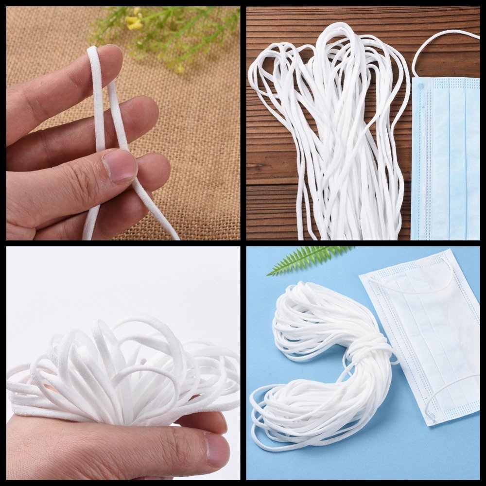 Elástico plano de poliéster 4 mm branco a 10 cm