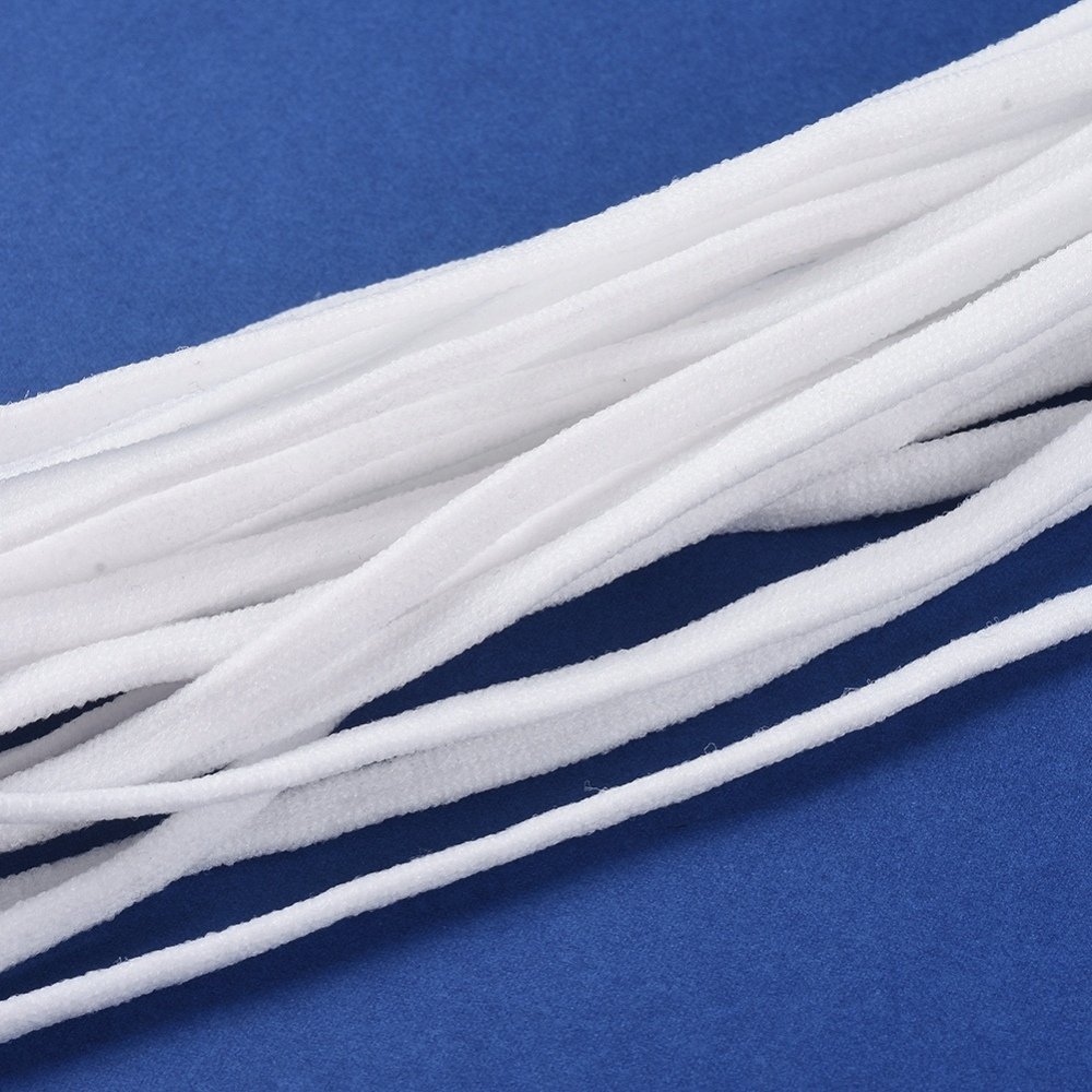 Elástico plano de poliéster 4 mm branco a 10 cm