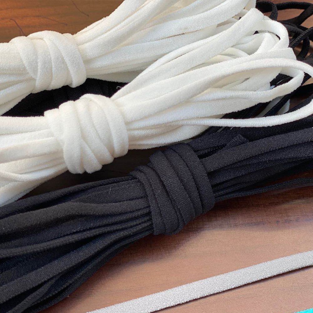 Elástico Poliéster Nylon Plano 4 mm preto por metro