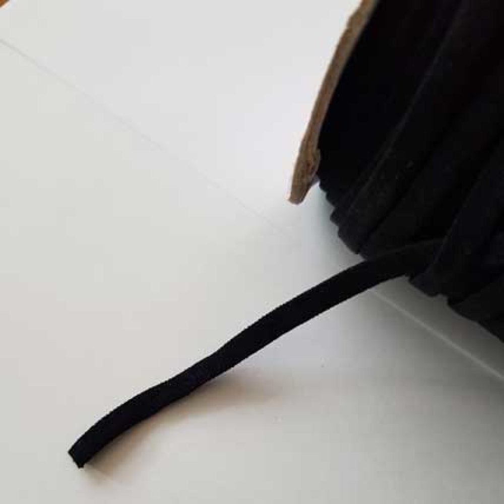 Elástico poliéster nylon plano 4 mm preto x 100 metros