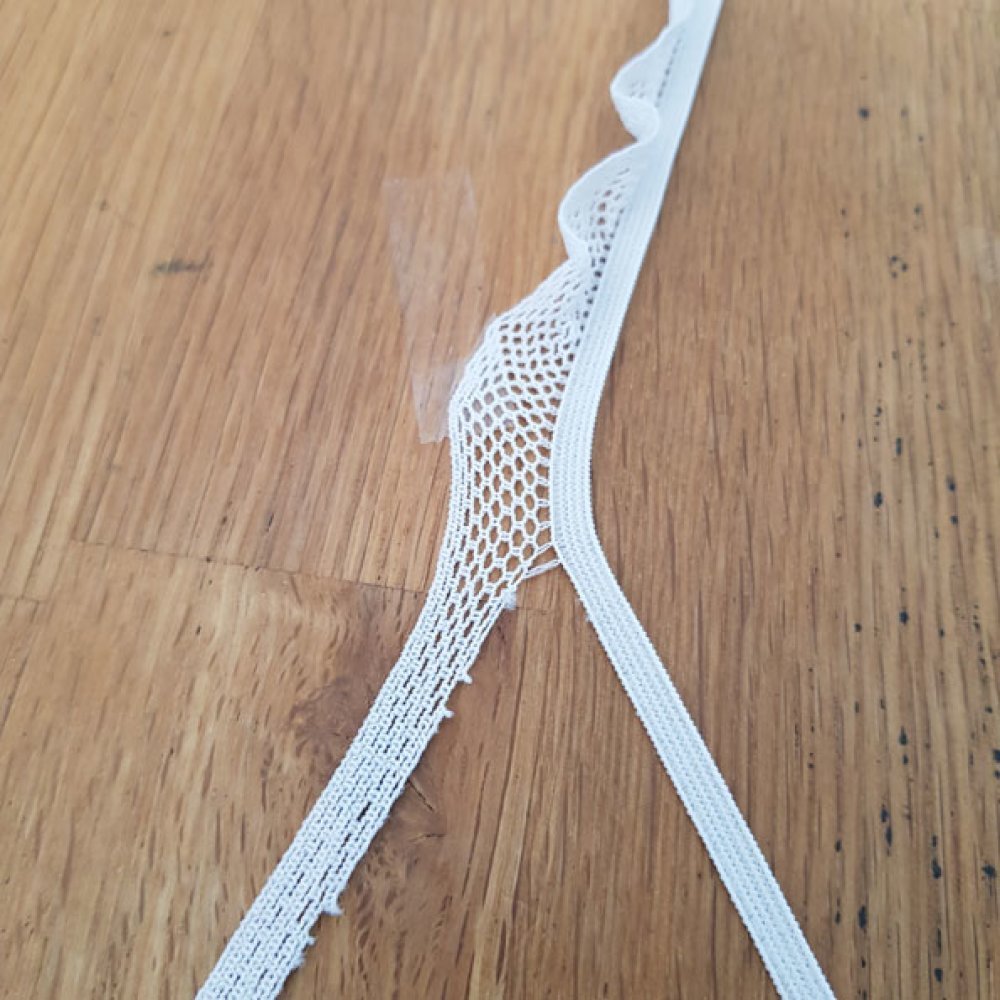 Renda elástica branca de 4,5 mm para coser
