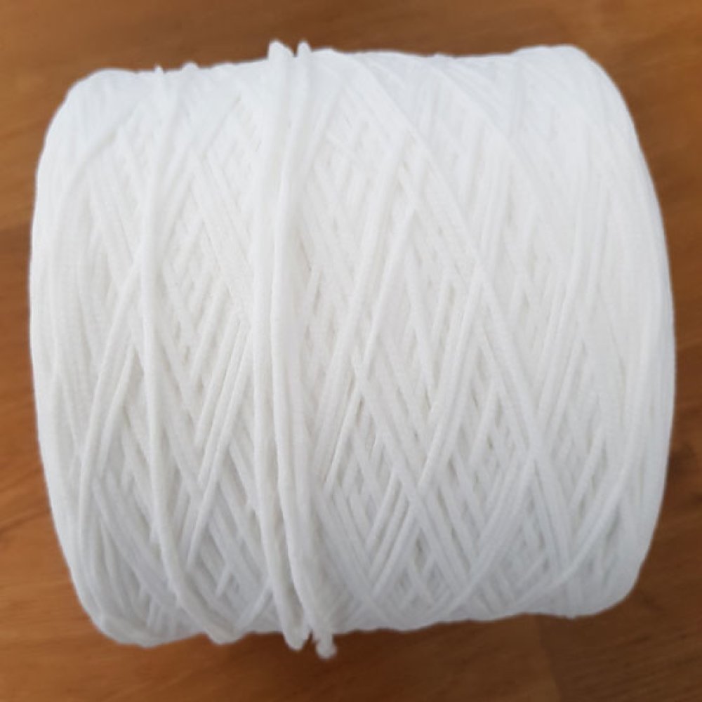 Máscara elástica de poliéster redonda 2,2 mm Branco x 20 metros