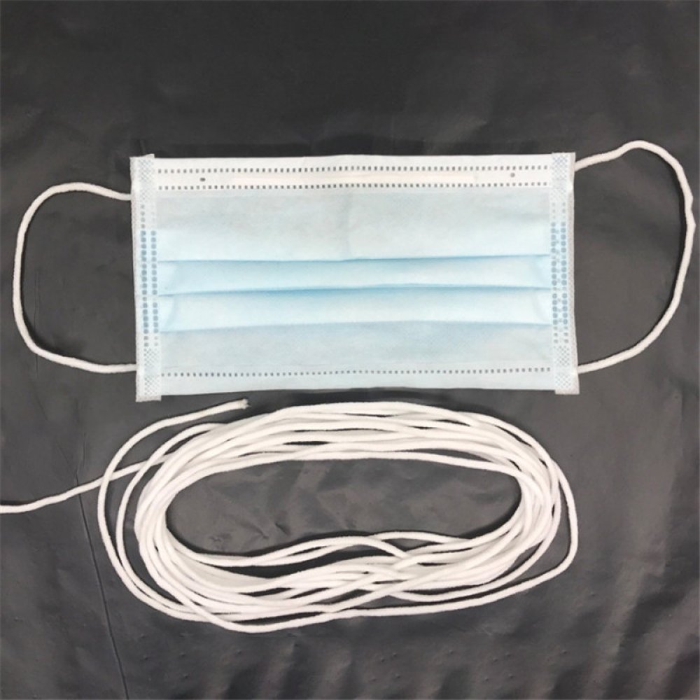 Máscara elástica de poliéster redonda branca 5 mm a 10 cm
