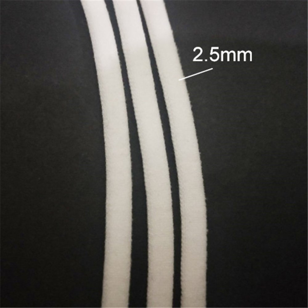 Máscara elástica Poliéster redondo 2,5 mm Branco