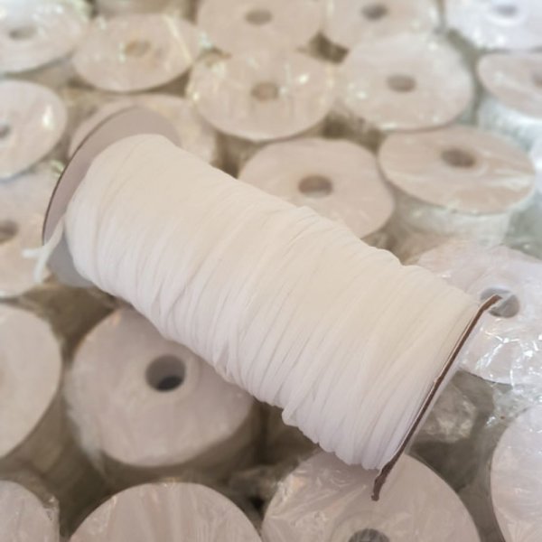 M&aacute;scara plana el&aacute;stica 3 mm x 150 m Branco