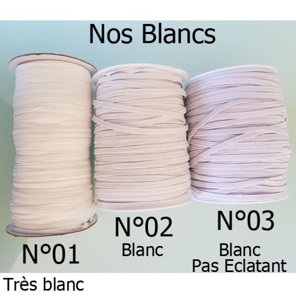Máscara plana elástica 3 mm x 150 m Branco