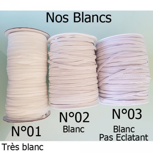 M&aacute;scara plana el&aacute;stica 3 mm x 150 m Branco