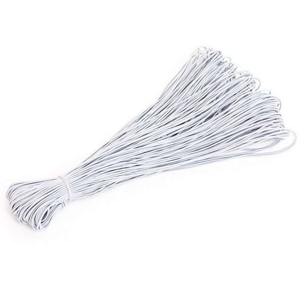 M&aacute;scara el&aacute;stica redonda 2,5 mm Branco a 10 cm