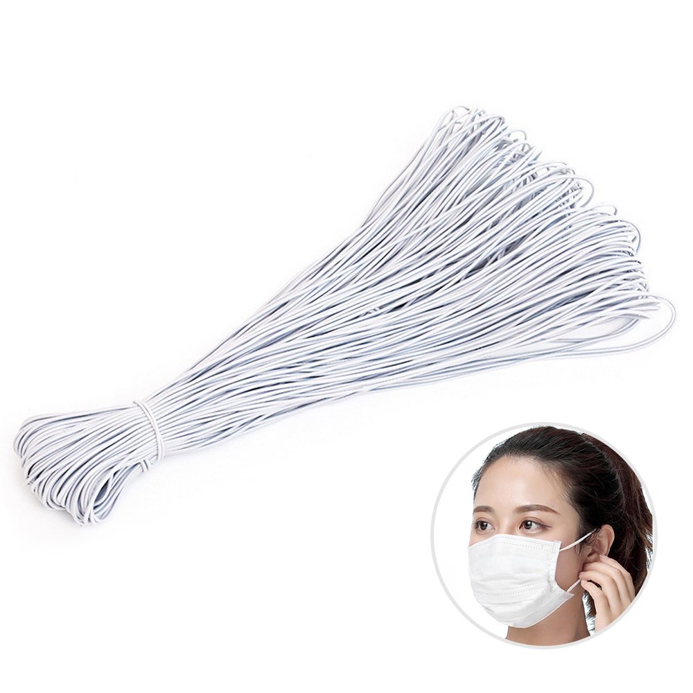 Máscara elástica redonda 2,5 mm Branco a 10 cm
