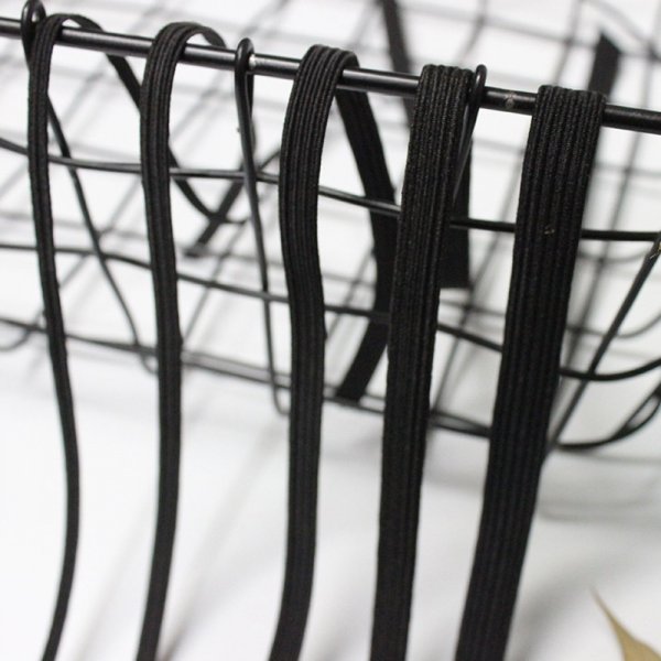 El&aacute;stico plano de 3 mm Preto por metro