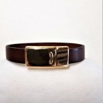 Pulseira de couro de vaca castanho com fecho magnético