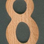 Número 8 ht 10cm sinal de madeira 
