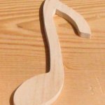 Figurine hook lg 9cm ep 3mm madeira maciça embelezada artesanalmente sucata deco música