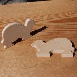 miniatura de figura de tartaruga 3mm para pintar e colar madeira maciça de ácer, embelezamento feito à mão