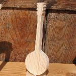 Banjo de madeira maciça ht15cm decoração musical feita à mão, presente de músico, música