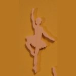 Dança de dança com estatueta de madeira maciça de 3mm, feita à mão, com ornamentação de scrapbooking