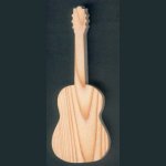 Guitarra de madeira 15cm música de decoração