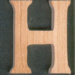 Letra H de madeira para pintar e colar, altura 5 cm