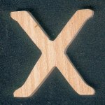 Letra de madeira X, altura 5 cm