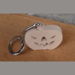 Porta-chaves de Halloween de abóbora, feito à mão a partir de madeira maciça