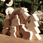 Puzzle de Natal de madeira para pintar, 10 peças feitas à mão em bordo sólido
