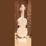 violoncelo de madeira montado sobre um presente original de base para um músico, decoração de mesa tema musical
