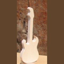 Guitarra eléctrica de madeira 15cm, decoração musical