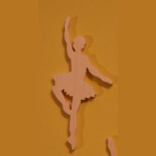 Dança de dança com estatueta de madeira maciça de 3mm, feita à mão, com ornamentação de scrapbooking