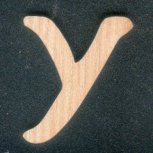 Madeira maciça letra Y para pintar e colar, feita à mão