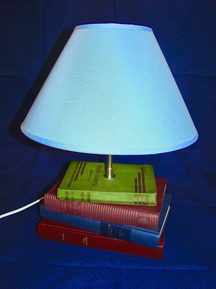 Candeeiro de livro antigo, azul 
