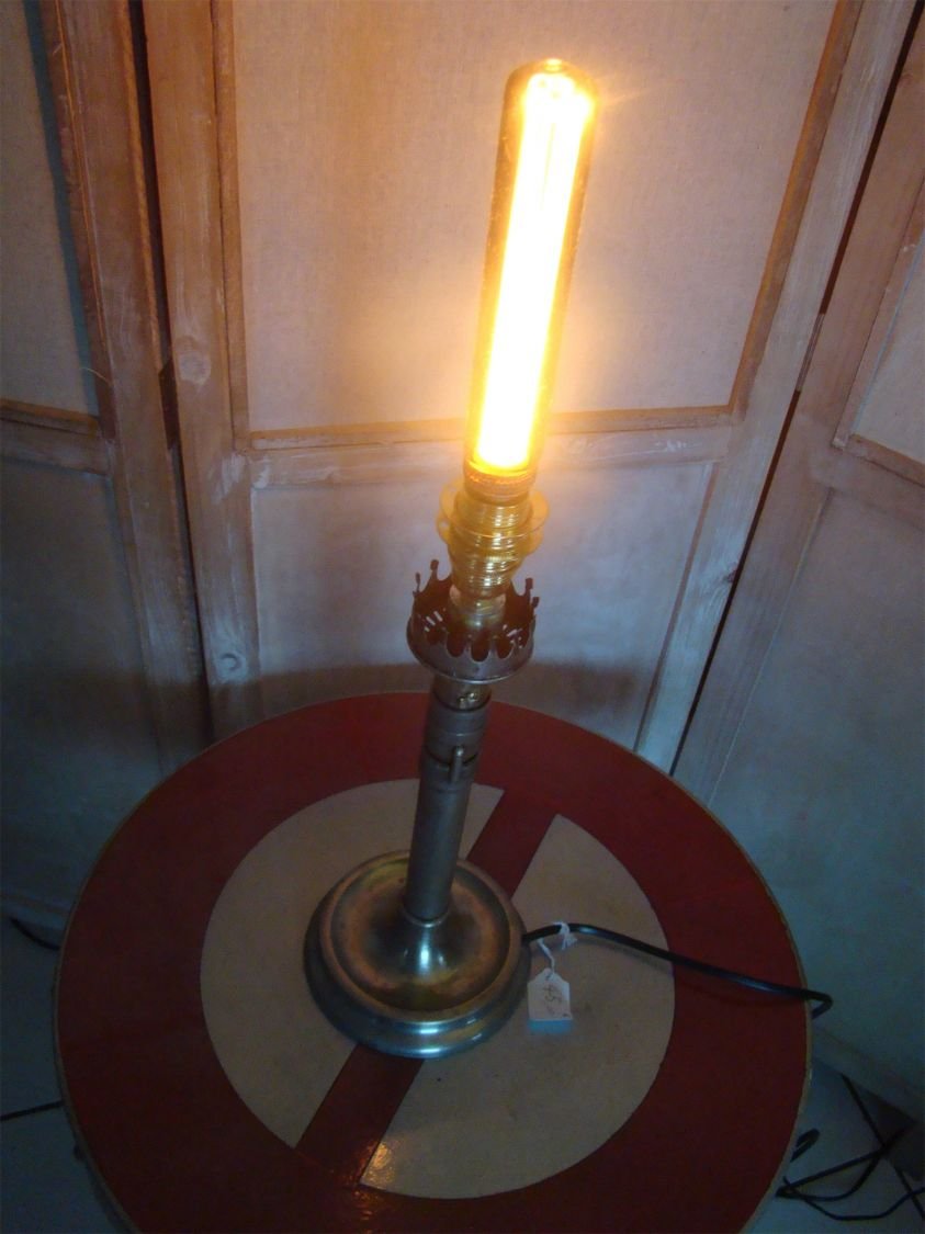 Candeeiro de vela de latão antigo estilo EDISON