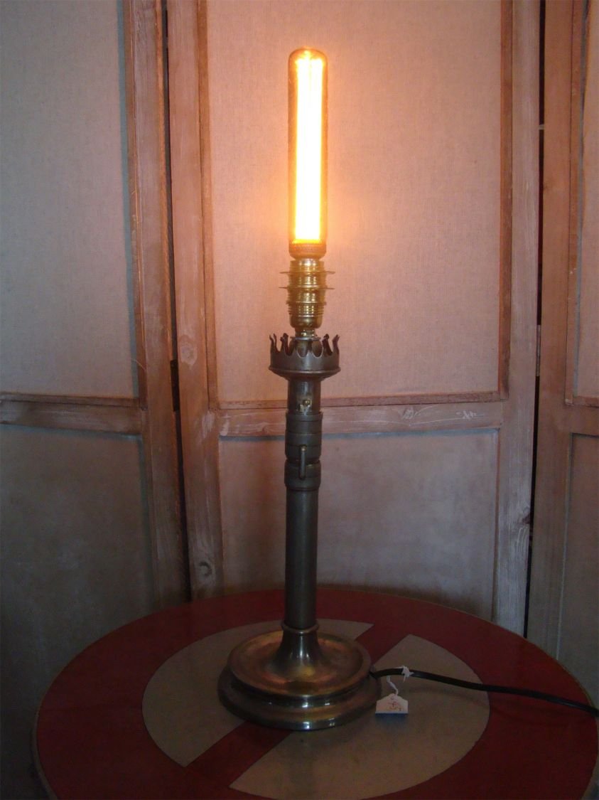 Candeeiro de vela de latão antigo estilo EDISON