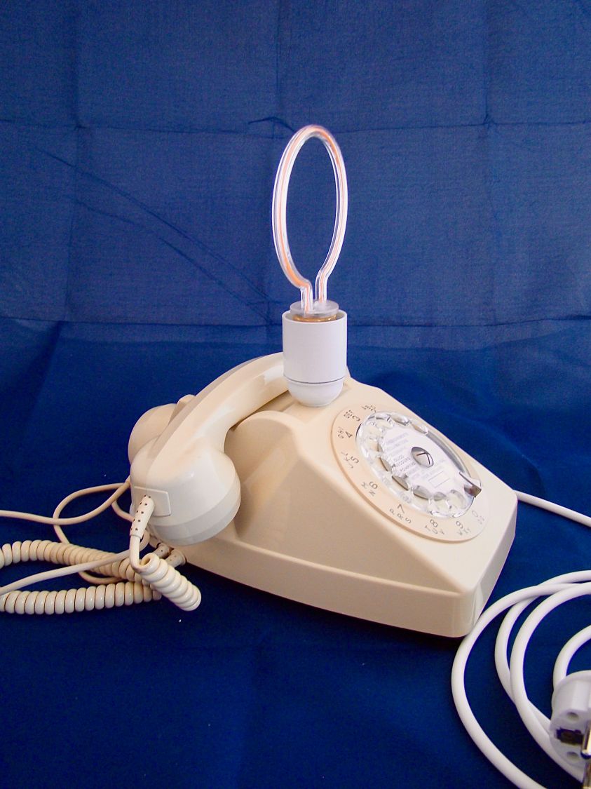 Candeeiro de telefone Dingo, néon branco!