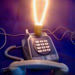 Lâmpada telefónica azul de néon estilo 80 