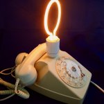 Candeeiro de telefone Dingo, néon branco!